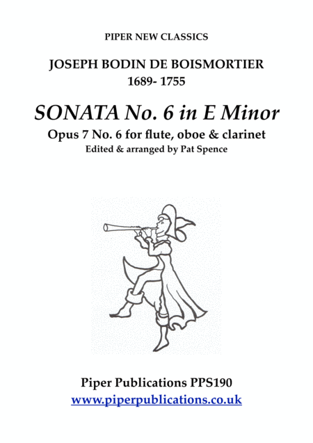 Free Sheet Music Boismortier Sonata In E Minor Opus 7 No 6 For Flute Oboe Clarinet