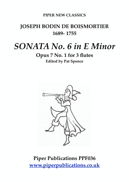 Boismortier Sonata In E Minor Opus 7 No 6 Pb 285 For 3 Flutes Sheet Music