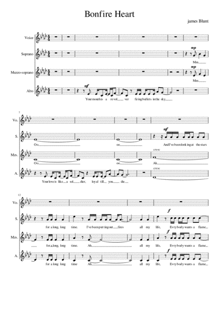 Free Sheet Music Bonfire Heart Choral Arrangement Ssa
