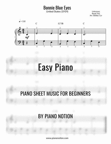 Bonnie Blue Eyes Easy Piano Solo Sheet Music