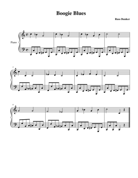 Free Sheet Music Boogie Blues