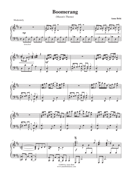 Boomerang Masons Theme Sheet Music