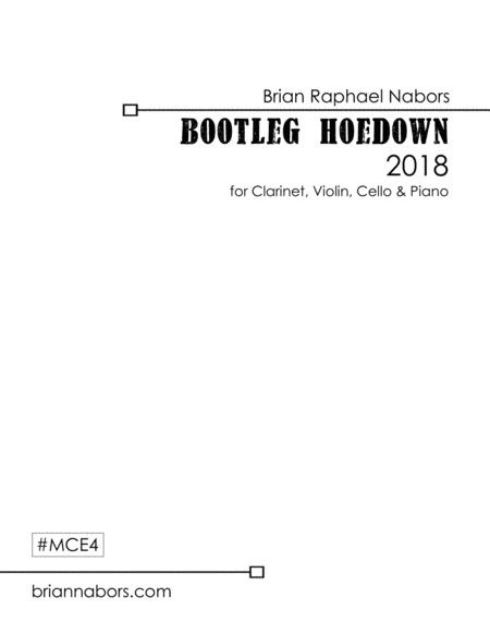 Free Sheet Music Bootleg Hoedown For Clarinet Violin Cello Piano Full Score Alone