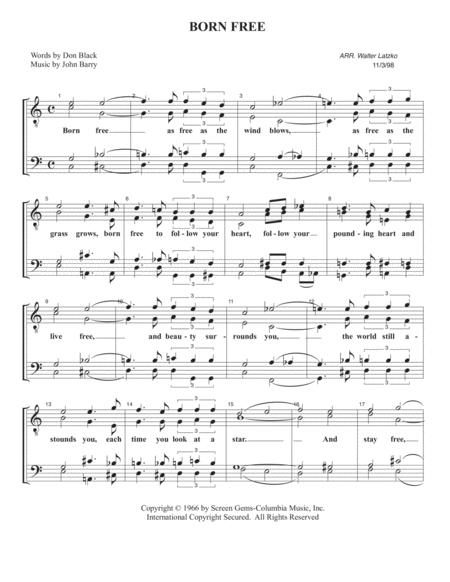 Free Sheet Music Born Free