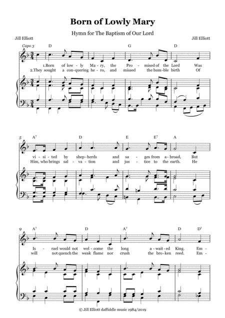 Born Of Lowly Mary Sheet Music