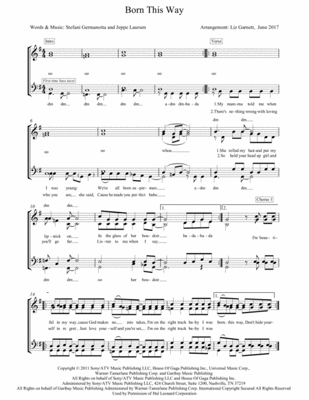 Born This Way Sheet Music