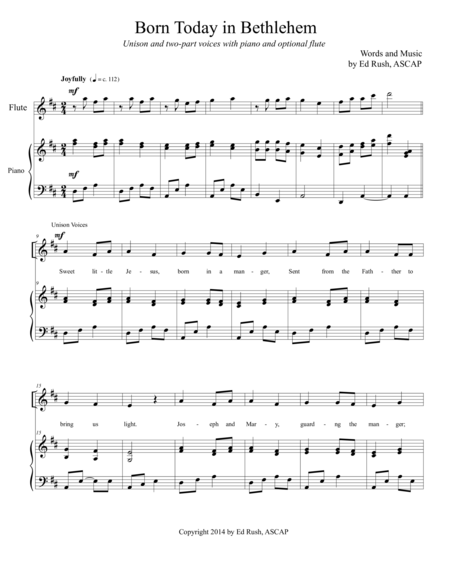 Born Today In Bethlehem Sheet Music