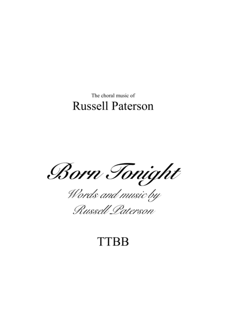 Born Tonight Sheet Music