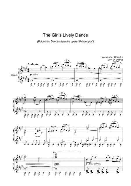 Free Sheet Music Borodin The Girls Lively Dance Piano Solo