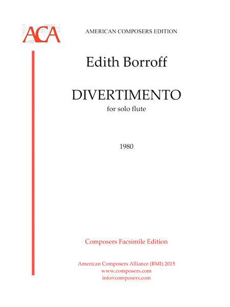 Borroff Divertimento Sheet Music