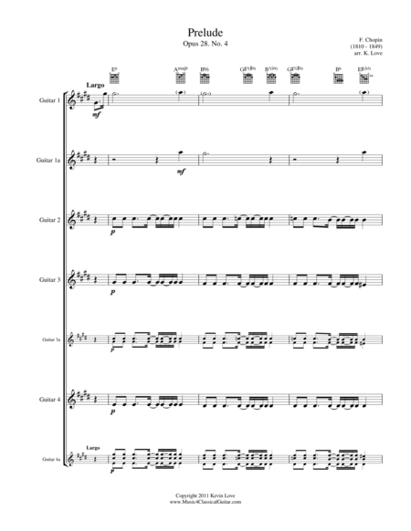 Bossa Prelude No 4 Guitar Quartet Score And Parts Sheet Music