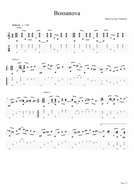 Free Sheet Music Bossanova