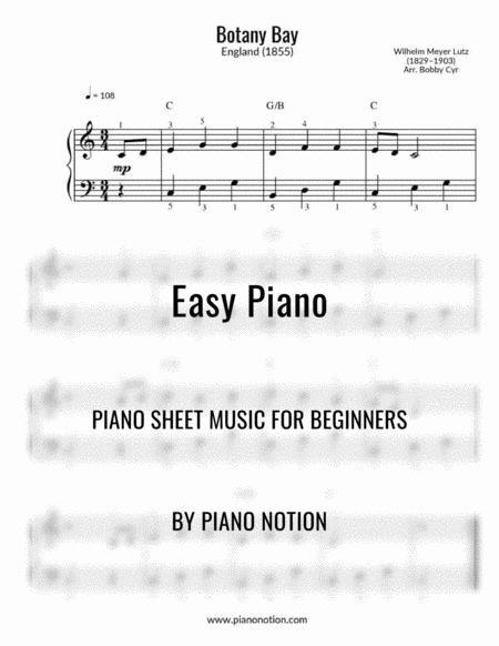 Free Sheet Music Botany Bay Easy Piano Solo