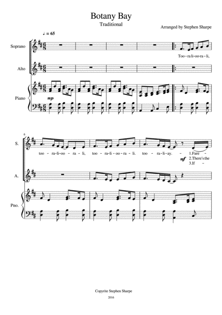 Botany Bay Sa Sheet Music