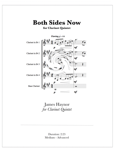 Both Sides Now For Clarinet Quintet Sheet Music