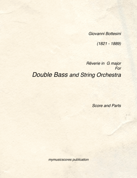 Bottesini Rverie For Bass And String Orchestra Sheet Music