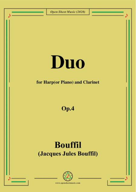Free Sheet Music Bouffil Duo For Harp Or Piano And Clarinet Op 4