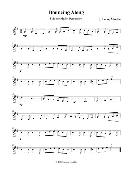 Free Sheet Music Bouncing Along For Solo Mallet Percussion