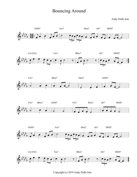 Free Sheet Music Bouncing Around