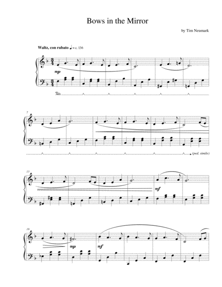 Bows In The Mirror Sheet Music