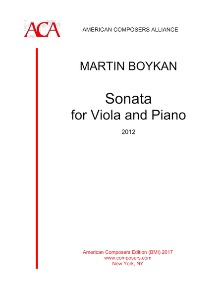 Boykan Sonata For Viola And Piano Sheet Music