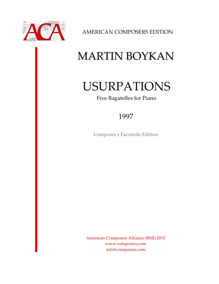 Free Sheet Music Boykan Usurptations