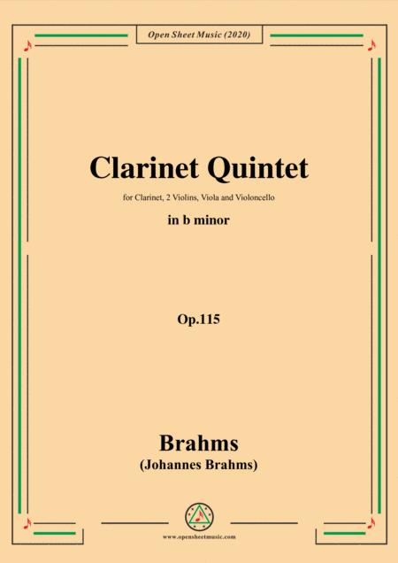 Brahms Clarinet Quintet Op 115 In B Minor For Cl 2 Vln Vla And Vc Sheet Music