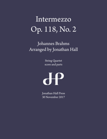 Free Sheet Music Brahms Intermezzo Op 118 No 2