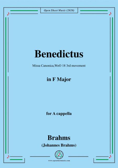 Free Sheet Music Brahms Missa Canonica Woo 18 3rd Movement Benedictus In F Major