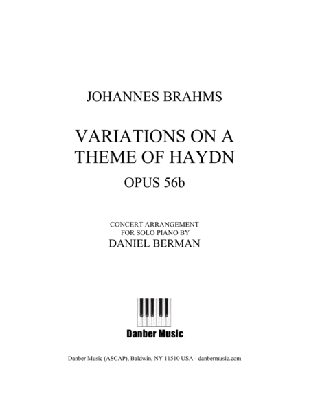 Brahms Variations On A Theme Of Haydn Opus 56b Arr Berman Sheet Music