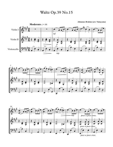 Free Sheet Music Brahms Waltz Arr For String Trio