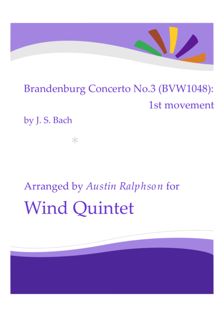 Brandenburg Concerto No 3 1st Movement Wind Quintet Sheet Music