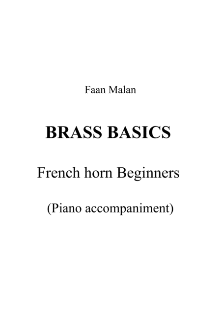 Brass Basics French Horn Beginners Piano Accompaniment Sheet Music