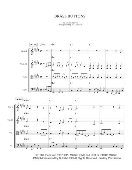 Free Sheet Music Brass Buttons For String Quartet