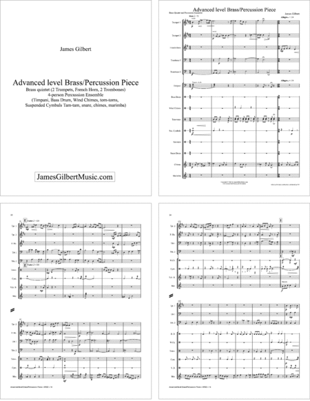 Brass Quintet Percussion Ensemble Piece Br02 Sheet Music