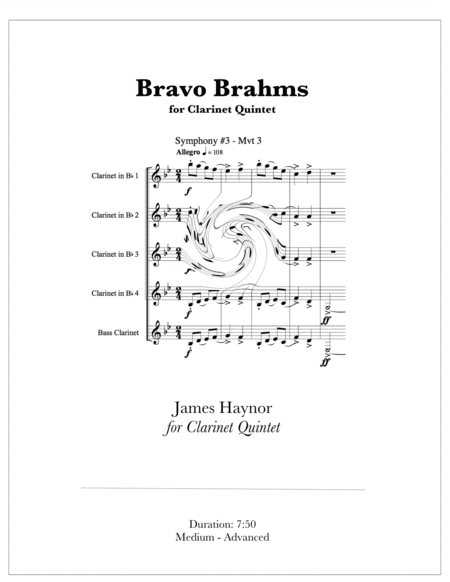 Bravo Brahms For Clarinet Quintet Sheet Music