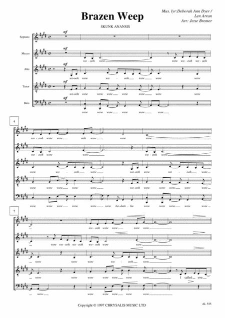 Brazen Weep Saatb A Cappella Sheet Music