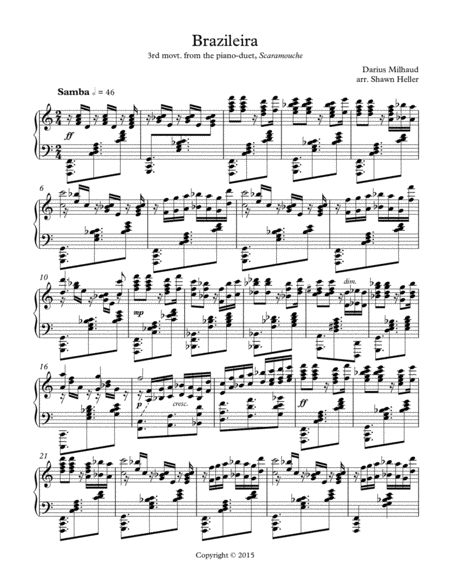 Brazileira From Scaramouche Arr Piano Solo Sheet Music