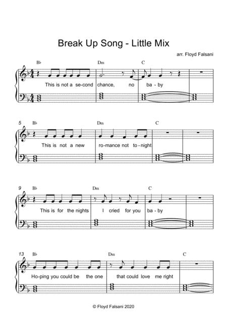 Free Sheet Music Break Up Song