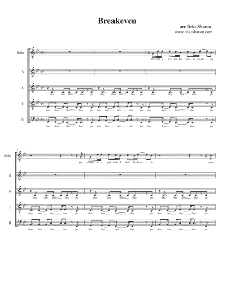 Breakeven Sheet Music