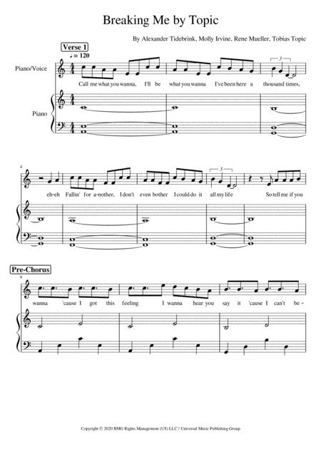 Free Sheet Music Breaking Me By Topic