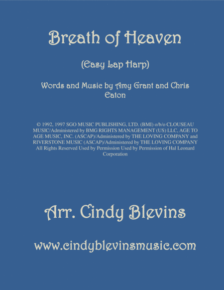 Free Sheet Music Breath Of Heaven Marys Song Arranged For Easy Lap Harp