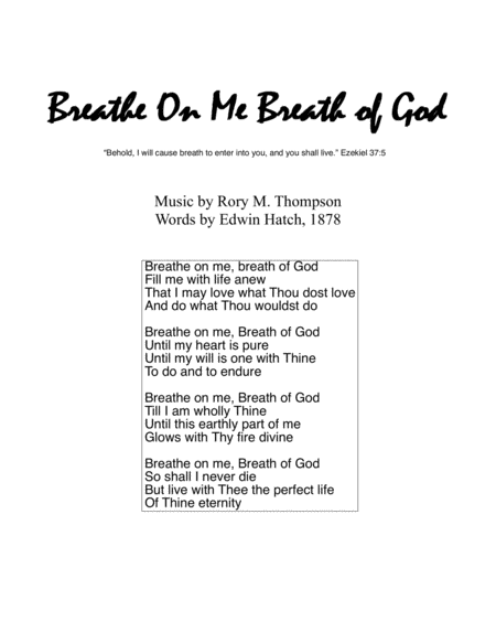 Free Sheet Music Breathe On Me Breath Of God Satb Choir