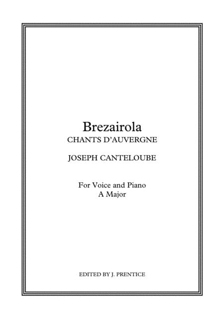 Brezairola Chants D Auvergne A Major Sheet Music