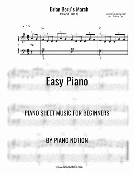 Brian Borus March Easy Piano Solo Sheet Music