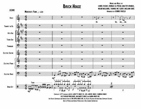 Free Sheet Music Brick House Jazz Combo Wedding Band Score Only