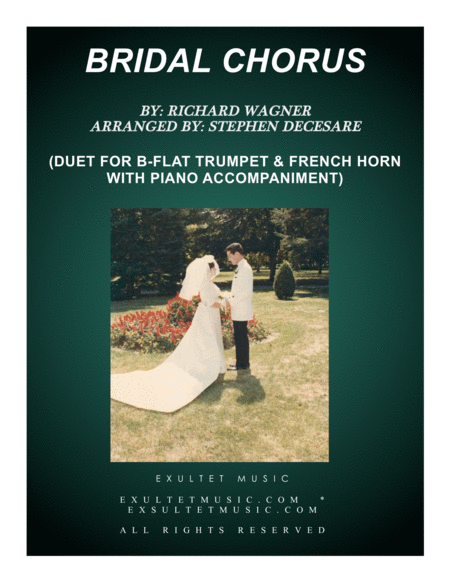 Bridal Chorus Duet For Bb Trumpet And French Horn Piano Accompaniment Sheet Music