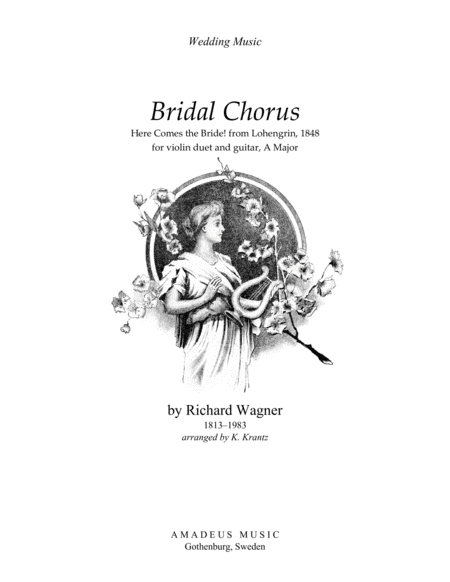 Free Sheet Music Bridal Chorus Here Comes The Bride For Violin Duet And Guitar A Major