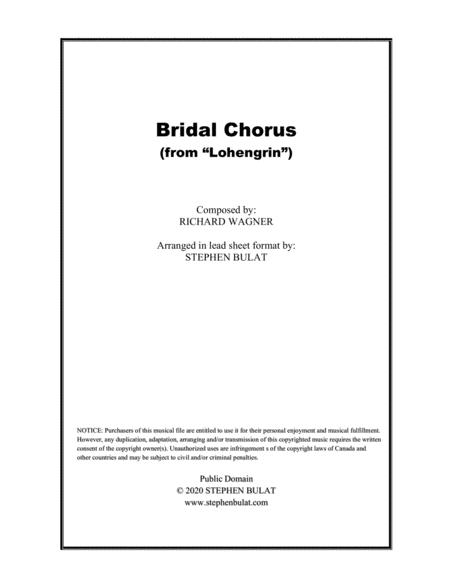 Bridal Chorus Wagner Lead Sheet In Original Key Of Bb Sheet Music