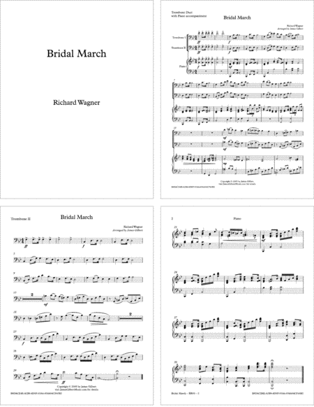 Free Sheet Music Bridal March Wagner Br05